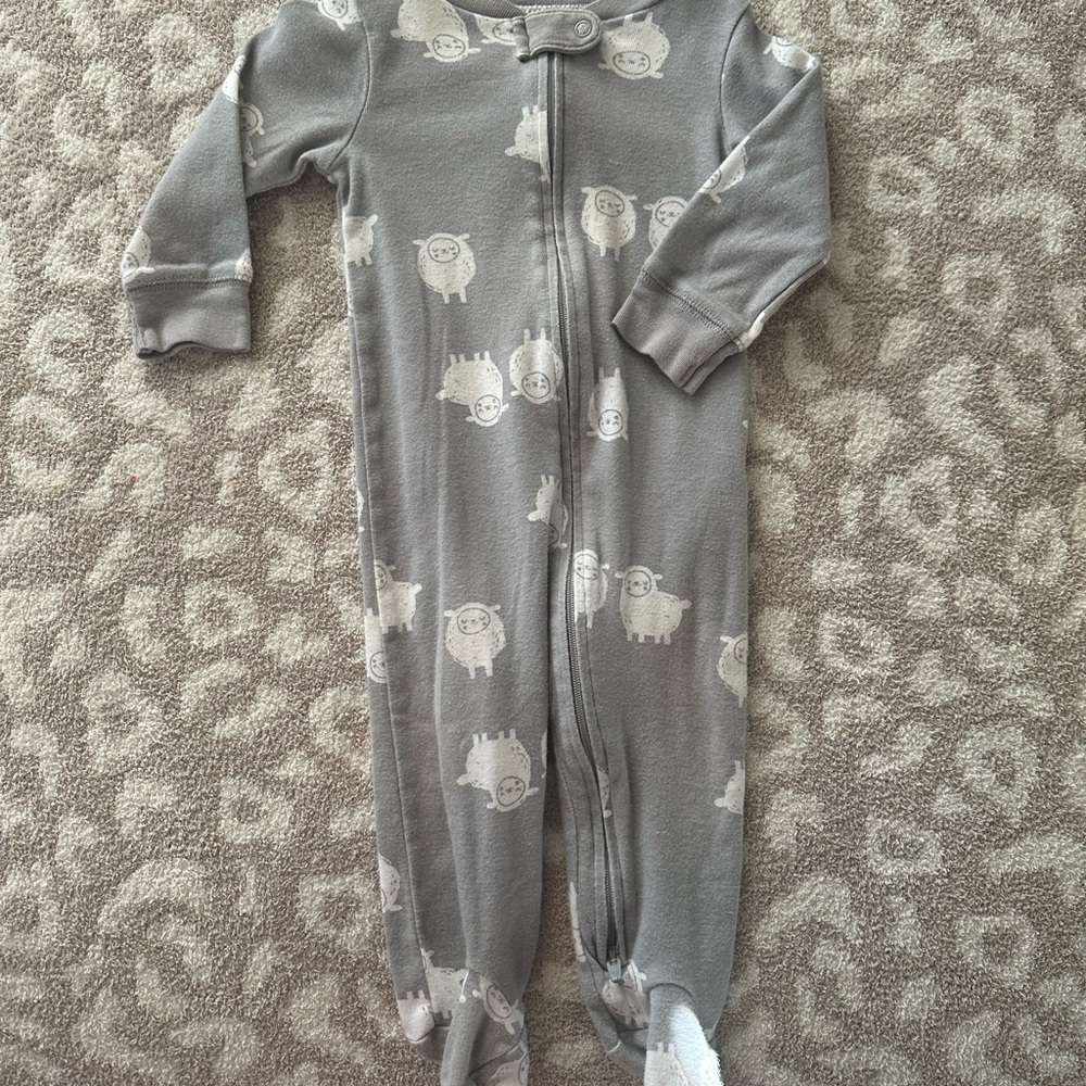 Carter's Gray Animal Print Footie